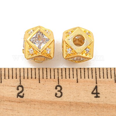 Латунные микропаве из прозрачного кубического циркония KK-B096-21G-1