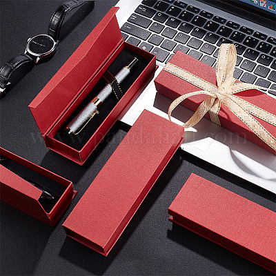 Прямоугольные картонные коробки для хранения ручек с магнитной крышкой CON-WH0094-39-1