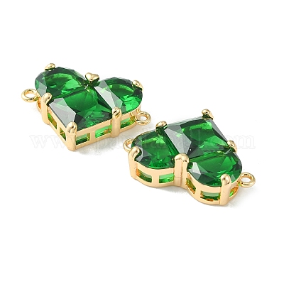 Шармы-соединители из латуни с паве из кубического циркония KK-L208-04G-02-1