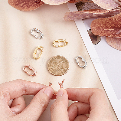 6 шт. 3-цветная латунная застежка-крутилка с микропаве из кубического циркония ZIRC-OC0001-08-1