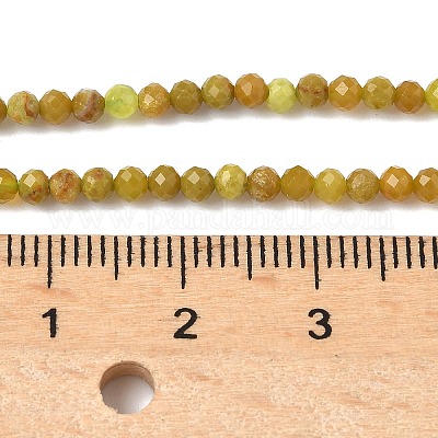 Нити натуральных желто-зеленых опаловых бусин G-D306-A06-2mm-1