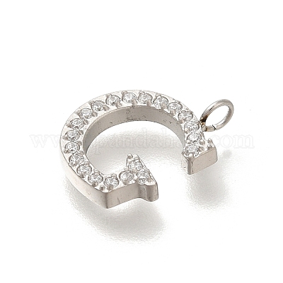 Подвески из нержавеющей стали 304 с микропаве из кубического циркония STAS-H228-06P-G-1