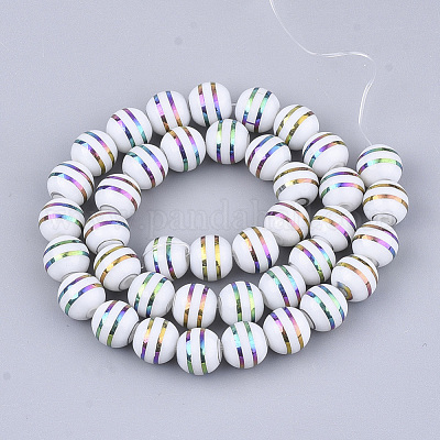 Стеклянные бусины с гальваническим покрытием  EGLA-S177-06A-04-1