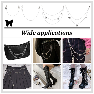 4 шт. 4 стиля латунных витых цепочек для кошелька&nbsp;HJEW-PH02054-1