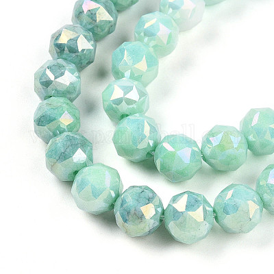 Антикоррозийные гальванические стеклянные бусины GLAA-N010-8mm-03-1