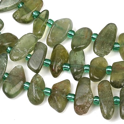 Естественный зеленый апатит бисер пряди&nbsp;G-K393-B04-1