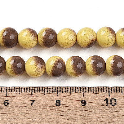 Выпечка окрашенные стеклянные бусины пряди DGLA-N012-8mm-09-1