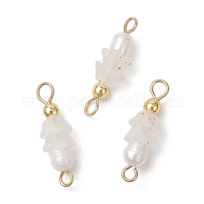 12 шт. 12-цветные подвески-коннекторы из натурального искусственного пресноводного жемчуга и акрила с матовым цветком PALLOY-JF03590-1