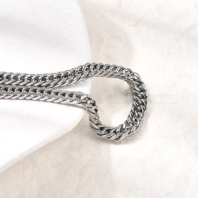 Браслеты из кубинской цепи из нержавеющей стали 304 для мужчин BJEW-B140-06B-1