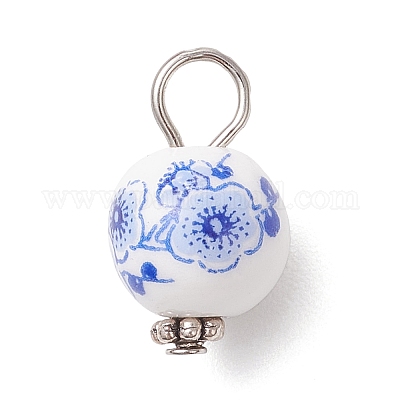 Подвески из фарфора и керамики с цветочным принтом ручной работы PALLOY-JF03928-01-1