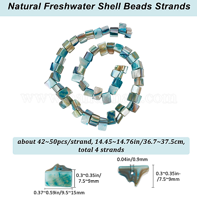 4 нити окрашенных натуральных пресноводных ракушек SHEL-BBC0001-14B-1