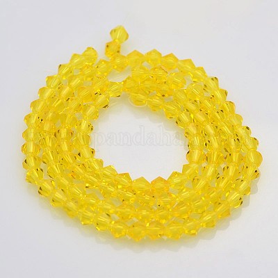 Граненые двухконусные стеклянные бусины EGLA-P017-3mm-05-1