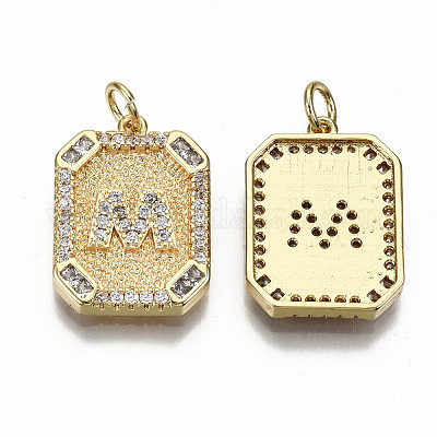 Латунные микропаве прозрачные подвески с фианитом KK-S356-234M-G-NF-1