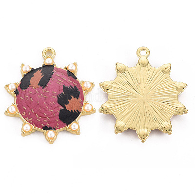 Подвески из сплава с принтом в стойку ENAM-Q445-010D-NR-1