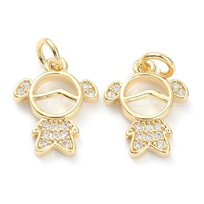 Латунные микропаве прозрачные подвески с фианитом ZIRC-J041-16B-1