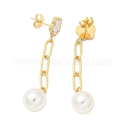 Серьги-гвоздики в форме цветка из нержавеющей стали 304 EJEW-C096-54G-1