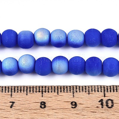 Нити из матовых непрозрачных стеклянных бусин GLAA-T032-P6mm-MBB11-1