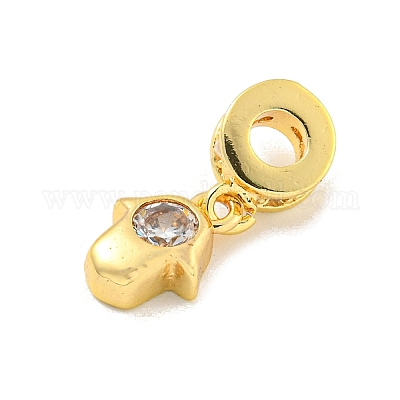 Латунные микропаве прозрачные подвески с фианитом KK-U007-02G-03-1