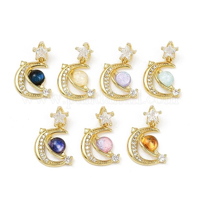 Латунные микро проложить кубического циркония подвески KK-R226-07G-1