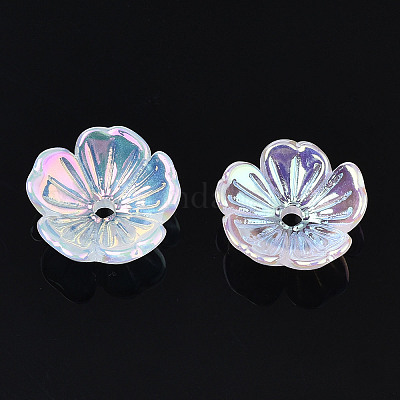 5-лепестковые акриловые колпачки для бусин с гальванопокрытием&nbsp;LS-X-PACR-T014-05-1