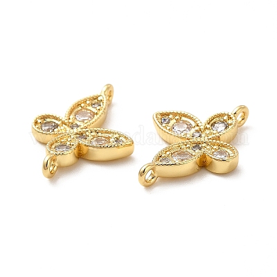 Подвески из латуни с покрытием из латуни и кубическим цирконием KK-D087-04G-1