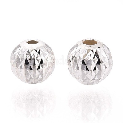 925 текстурированная бусина из стерлингового серебра STER-T008-44S-02-1