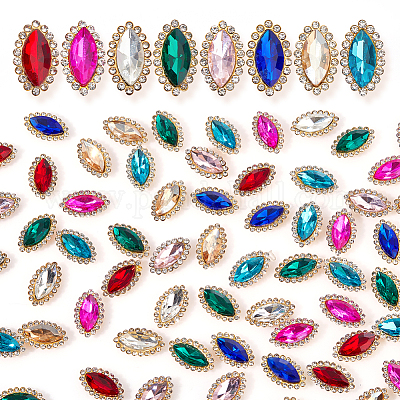 Ahademaker 80 шт. 8 цвета пришить со стразами RGLA-GA0001-06-1