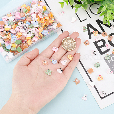 350 шт. 7 стиля полупрозрачных печатных смоляных кабошонов CRES-DC0001-02-1