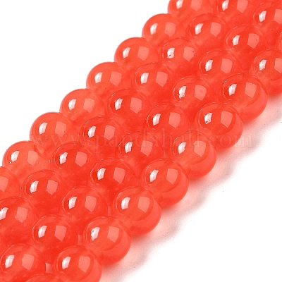 Выпечки окрашены имитация нефрита стекловолокна круглый шарик DGLA-Q021-8mm-32-1