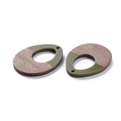 Подвески из непрозрачной смолы и ореха RESI-T035-37C-1