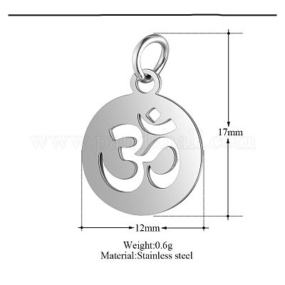 Подвески из нержавеющей стали 304 с темой чакры CHAK-PW0001-031P-1
