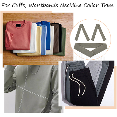 Ребристая ткань для манжет из 95 % полиэстера и 5 % спандекса. OCOR-WH0088-23A-1