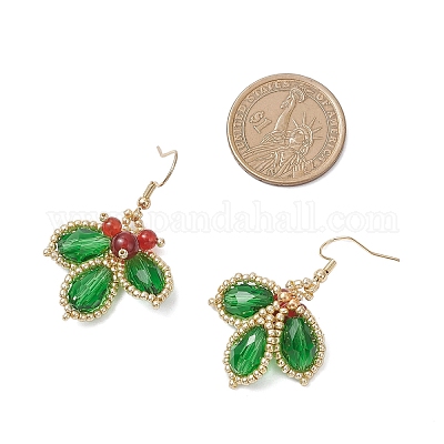 Серьги-подвески в форме листьев из нержавеющей стали 304 EJEW-MZ00622-1