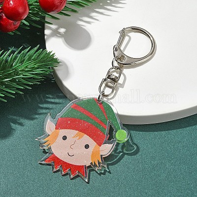 Акриловая подвеска на рождественскую тематику HJEW-YW00032-04-1