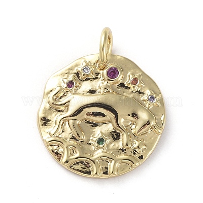 Латунные микро проложить кубического циркония подвески ZIRC-G157-03L-01G-1