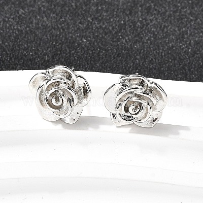 Серьги-гвоздики в виде цветка из латуни EJEW-P322-06A-P-1