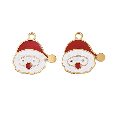 Подвески из нержавеющей стали 304 с эмалью на рождественскую тематику STAS-G359-01G-03-1