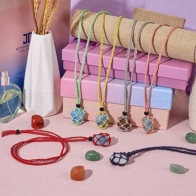 Плетеные шнуры из вощеной хлопчатобумажной нити макраме мешочек изготовление ожерелья AJEW-SW00022-11-1