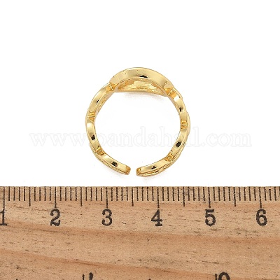 Латунные открытые манжеты для женщин RJEW-K289-01G-R-1