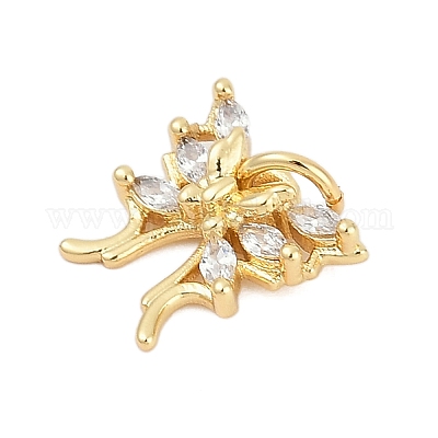 Латунные микропаве прозрачные кубические циркониевые подвески KK-G522-09G-1