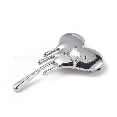 Брошь с плавящимся сердцем из кубического циркония JEWB-E020-01P-1