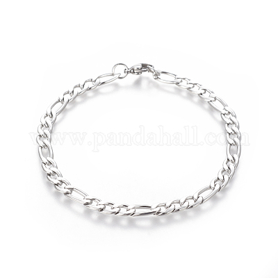 Браслеты-цепочки Figaro из нержавеющей стали 304 BJEW-E369-11P-1