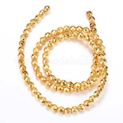 Гальванизировать немагнитных синтетический гематит нитей бисера X-G-Q465-24G-1