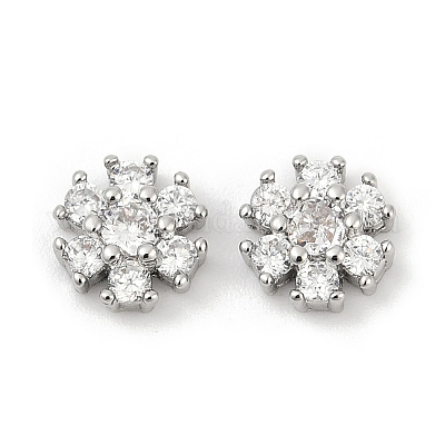 Латунные микро проложить четкие кубического циркония кабошоны KK-P302-13P-1