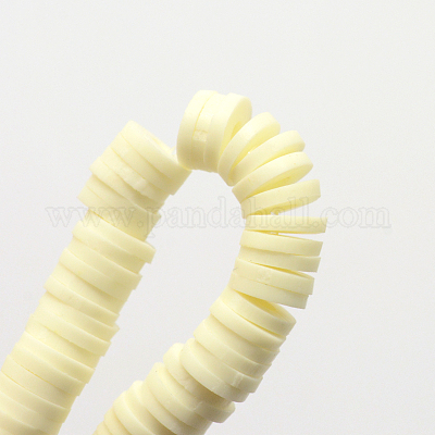 Плоские круглые бусинки распорки ручной полимерной глины X-CLAY-R067-4.0mm-21-1