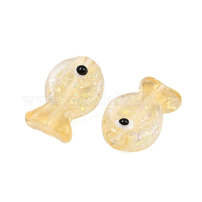 Бусины-рыбы из фольги ручной работы FOIL-Z001-01K-1