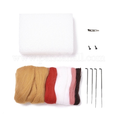 Рождественский чулок с брошью в виде медведя набор для валяния иглами DIY-K055-07-1