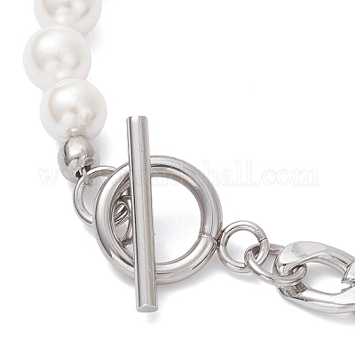 Плоские круглые браслеты с подвесками из нержавеющей стали 304 BJEW-JB12753-1