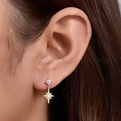 S925 серьги-гвоздики из стерлингового серебра в форме звезды и луны UM6592-1-1