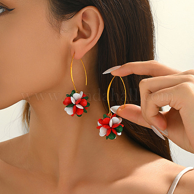 Серьги-подвески из латуни и акрила FS-WGAD9BB-01-1